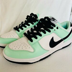 Nike Dunk Lows - Custom - Size 7.5
Color white, teal green and black